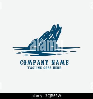 Vintage Retro Stump Driftwood Illustration Logo Design Vector Stock Vector