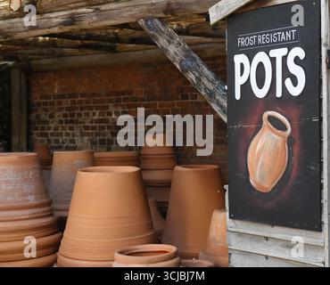 Frost resistant pots Stock Photo