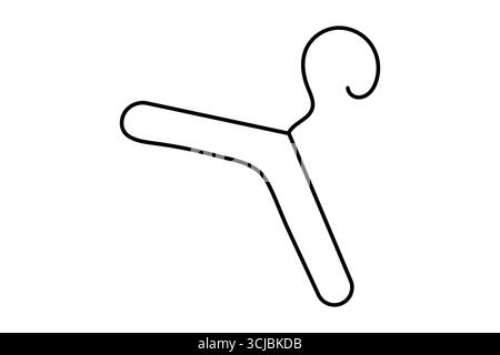 Clothes hangers continuous one line drawing minimalist outline illustration Stock Vector