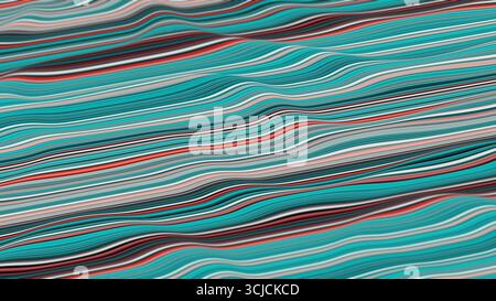Wavy lines flow in a mesmerizing pattern, showcasing a blend of colors that captivate the viewer's attention with depth and movement. Stock Photo