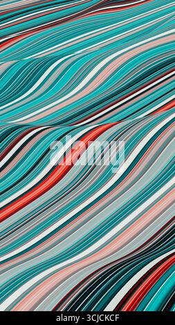 Wavy lines flow in a mesmerizing pattern, showcasing a blend of colors that captivate the viewer's attention with depth and movement. Stock Photo