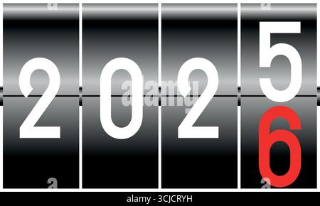 New Year celebration element with changing of year on a bandit style reel Stock Vector