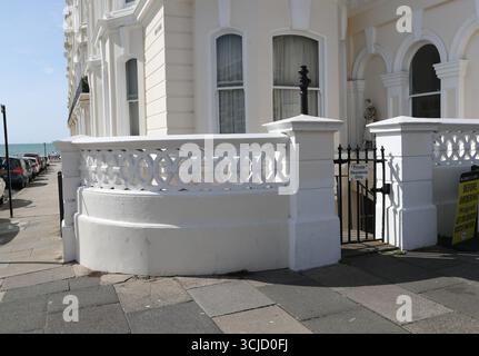 Rayner Graffit Angela Rayner flat in Hove after the graffiti has been removed Stock ...
