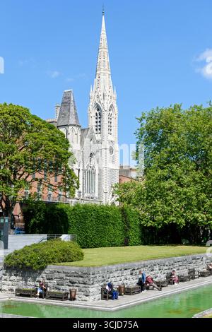 Abbey Presbyterian Church from the Garden of Remembrance, Parnell Square, Dublin, Ireland.  Erected 1864, designed by Andrew Heiton of Perth, Scotland Stock Photo