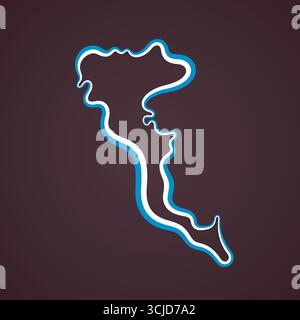 Greek Island of Corfu map vector illustration, scribble sketch Corfu ...