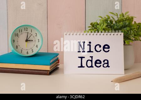 Have a Nice Day text with flowers decoration on yellow background Stock Photo
