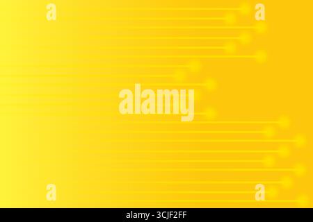 A vibrant yellow gradient background features subtle horizontal lines extending from the left, culminating in soft, glowing orbs on the right side, cr Stock Vector