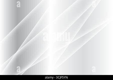 A minimalist and sophisticated background design composed of soft, overlapping diagonal bands of light gray and white. The smooth gradients create a l Stock Vector