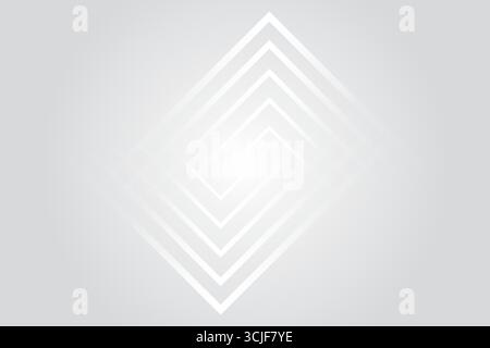 A minimalist design features a series of nested diamond outlines radiating from a bright central point. The clean lines and soft gradient create a sen Stock Vector