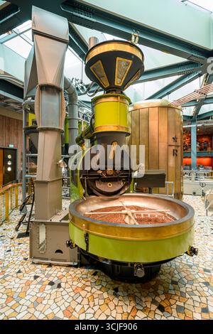 Large coffee bean roaster inside the Starbucks Reserve Roastery, Milan, Italy Stock Photo