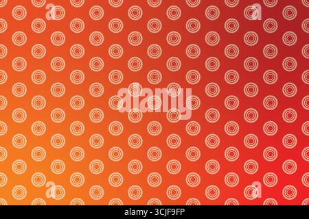 A repeating geometric pattern featuring light-colored concentric circles arranged in a grid. The background transitions smoothly from a bright orange Stock Vector