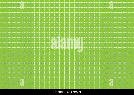 Create eye-catching designs with this seamless green grid pattern. This geometric vector features rounded corners and subtle white dotted lines, offer Stock Vector
