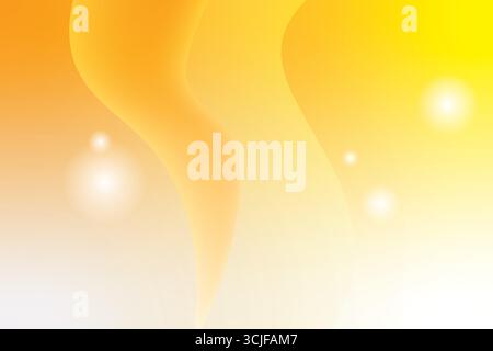 An abstract background features a smooth gradient transitioning from warm orange to bright yellow. Gentle curves and soft light flares create a serene Stock Vector