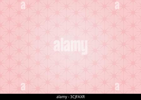 A repeating geometric pattern of light pink starburst shapes on a soft pink background that transitions to a lighter shade. This design offers a delic Stock Vector