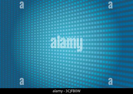 A dynamic abstract background featuring a gradient of blue hues. A grid of small, light blue squares creates a subtle, repeating pattern that fades in Stock Vector