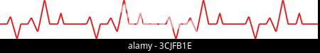 A close-up of a vibrant red heartbeat line, representing life's vital rhythm Stock Vector