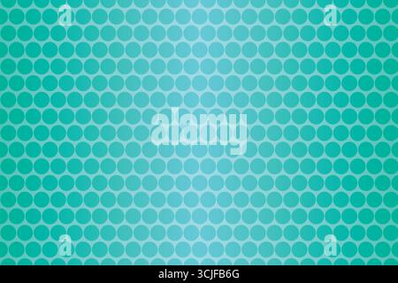 This image features a consistent, repeating grid of circular shapes in a vibrant teal color. The background displays a smooth gradient transitioning f Stock Vector