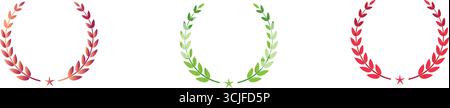 Three circular laurel wealth frame for certificates and award. vector illustration on transparent backgroung Stock Vector