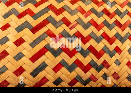 African Palm Leaf Woven Basketry Pattern Stock Photo