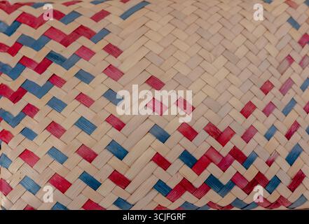 African Palm Leaf Woven Basketry Pattern Stock Photo
