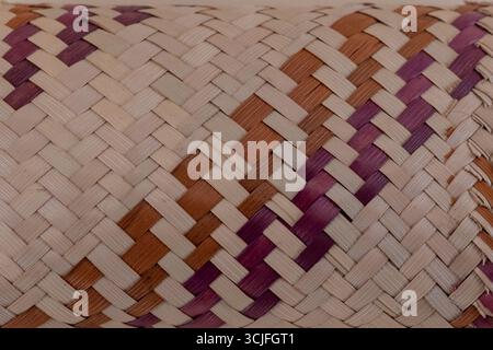 African Palm Leaf Woven Basketry Pattern Stock Photo