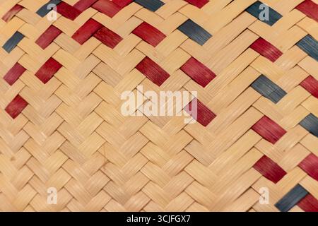 African Palm Leaf Woven Basketry Pattern Stock Photo