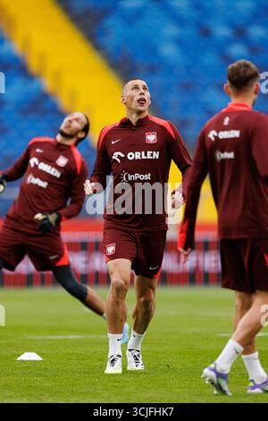 Jakub Piotrowski seen during Official Press Conference and training of