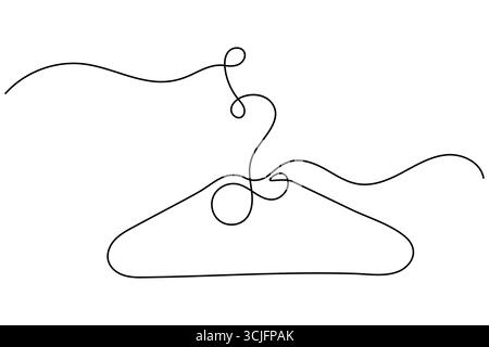 Minimalist clothes hangers single line art isolated vector design Stock Vector