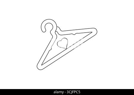 Minimalist clothes hangers single line art isolated vector design Stock Vector