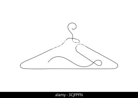 Minimalist clothes hangers single line art isolated vector design Stock Vector