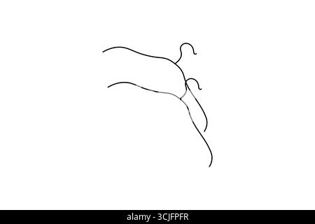 Minimalist clothes hangers single line art isolated vector design Stock Vector