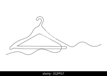 Minimalist clothes hangers single line art isolated vector design Stock Vector