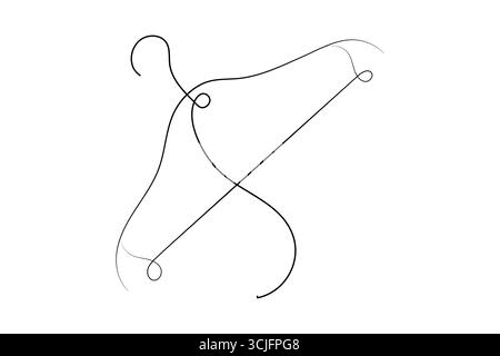 Minimalist clothes hangers single line art isolated vector design Stock Vector