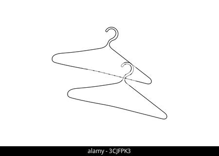 Minimalist clothes hangers single line art isolated vector design Stock Vector