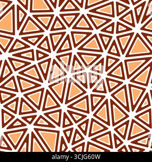 Minimal geometric background. Rounded solid shapes in frames. Medium triangles size. One tone colored style. Repeatable pattern. Awesome vector tiles. Stock Vector