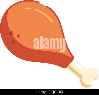 Icon Chicken Leg in Fill Color Style Vector Illustration Isolated Design Stock Vector