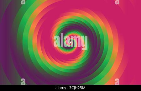 Vibrant Abstract Spiral or Twirl Design with Gradient Colors. Stock Vector
