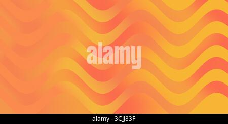 Abstract seamless wavy line pattern in vibrant orange and yellow tones with smooth gradient transitions. Banner. A beautiful A beautiful, dynamic, ric Stock Photo
