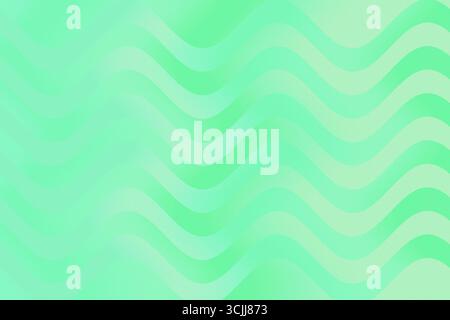 Abstract wavy line pattern on a mint green background with a soft gradient and glowing effect. Stock Photo