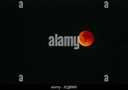 Chișinău, Moldova 7th Sep 2025. Red Blood Moon during the total Lunar Eclipse. Credit: Cristina Taranovici/Ģ����ý Live News Stock Photo