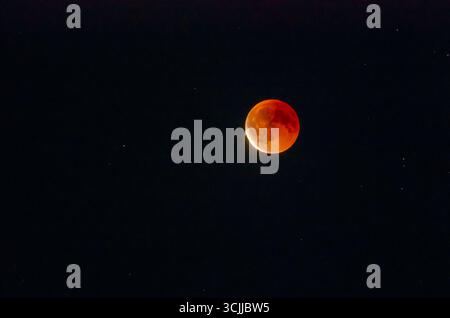 Chișinău, Moldova 7th Sep 2025. Red Blood Moon during the total Lunar Eclipse. Credit: Cristina Taranovici/Ģ����ý Live News Stock Photo