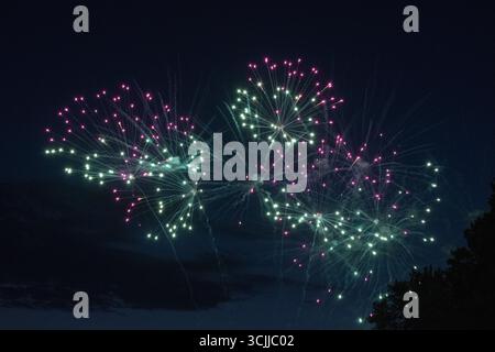 Colorful Firework Display Celebration July 1st Stock Photo