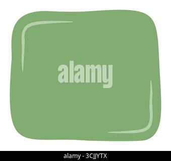 Green Hand Drawn Organic Sticker Frame Stock Vector