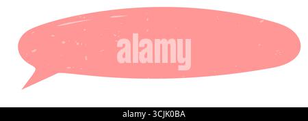 Hand Drawn Rough Pink Sticker Speech Bubble Stock Vector