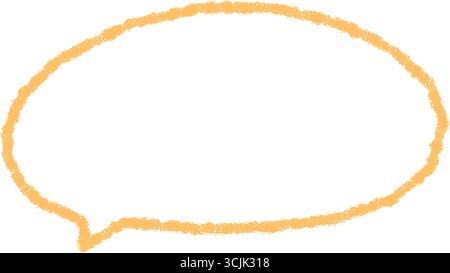 Hand Drawn Crayon Speech Bubble Outline Stock Vector