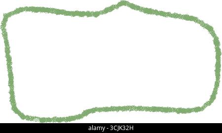 Green Organic Crayon Squiggle Frame Box Stock Vector