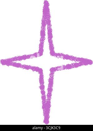Crayon Magic Star Burst Outline Symbol Stock Vector