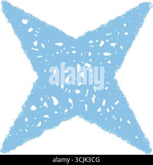 Blue Crayon Sketch Star Symbol Stock Vector
