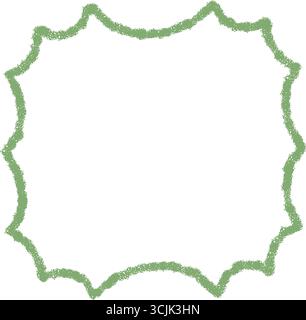 Groovy Crayon Scallop Rectangle Border Shape Stock Vector