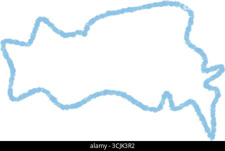 Blue Crayon Squiggle Speech Bubble Stock Vector